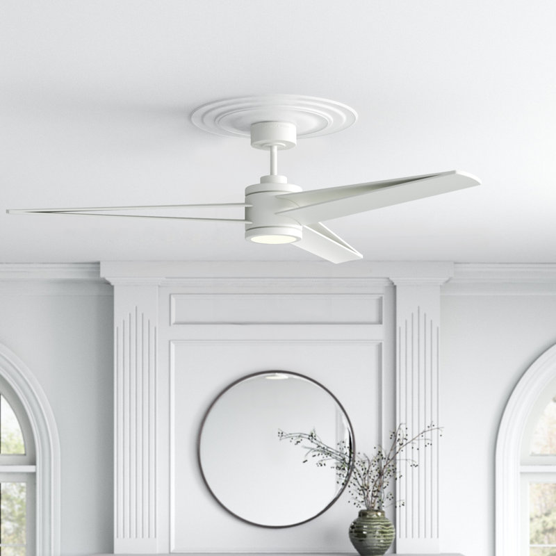 60" 3 - Blade Outdoor LED Standard Ceiling Fan with Light Kit Included, Matte White