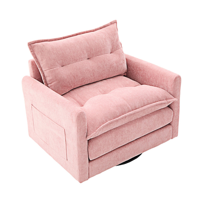 Swivel Barrel Chair Single Sofa, Pink