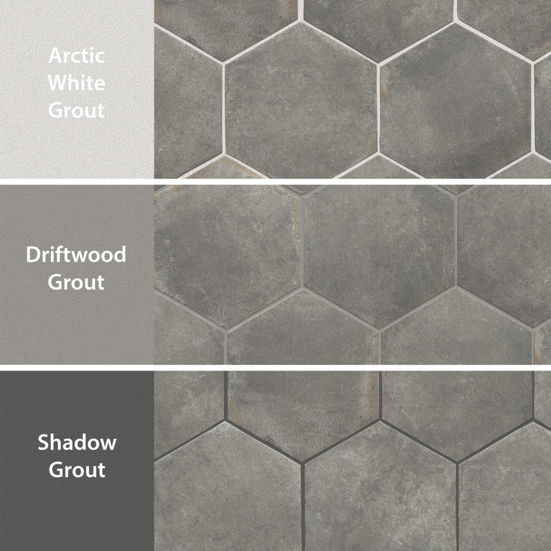 D'Anticatto Hex Notte 11" x 13" Porcelain Mosaic Tile