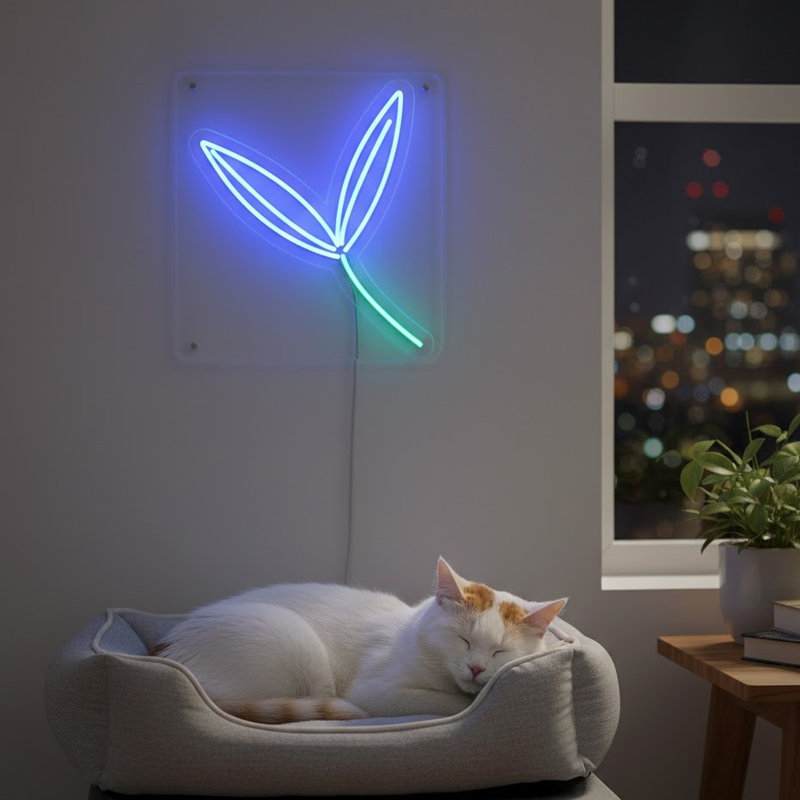  | Feuille de néon | Fabriqué avec des tubes néon flexibles durables assurant un éclairage lumineux et constant pendant plus de 50 000 heures sans décoloration ni scintillement | 24 x 21 | Bleu et vert