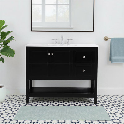 Elena 42'' Single Bathroom Vanity with Engineered Marble Top
