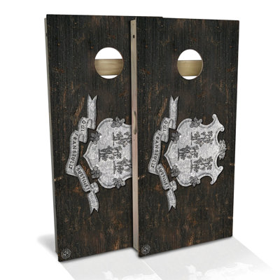 Connecticut Flag Rustic Cornhole Board Set | Includes (2) Boards, (8) Bags & Optional Accessories