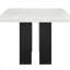 Ensemble de salle à manger 7 pièces avec plateau rectangulaire en marbre, base au fini foncé et chaises rembourrées pour un repas élégant-378545622