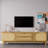 Rattan TV Stand for 75" TVs, 67" Farmhouse Media Console, Solid-Wood Legs, Cable Hole-35824961