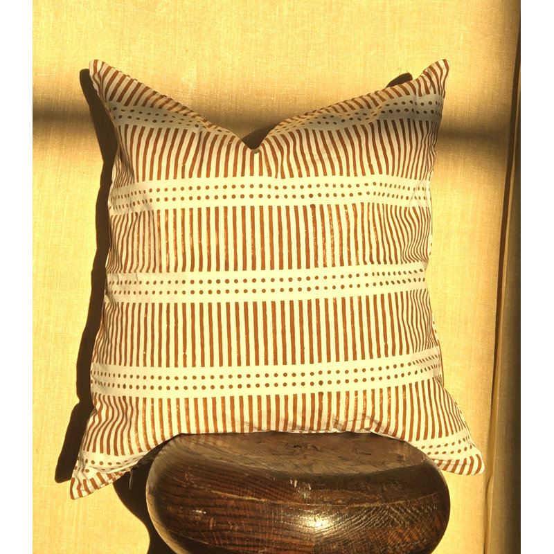 Housse de coussin, Carré 18 po, Orange géométrique