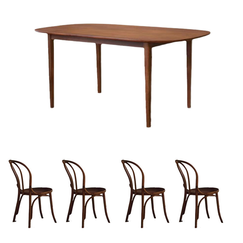 Table de salle à manger simple ovale rétro, H 29,53 po x L 55,12 po x l 27,56 po