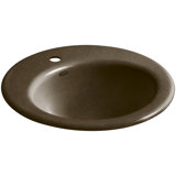 Radiant Metal Circular Drop-In Bathroom Sink with Overflow
