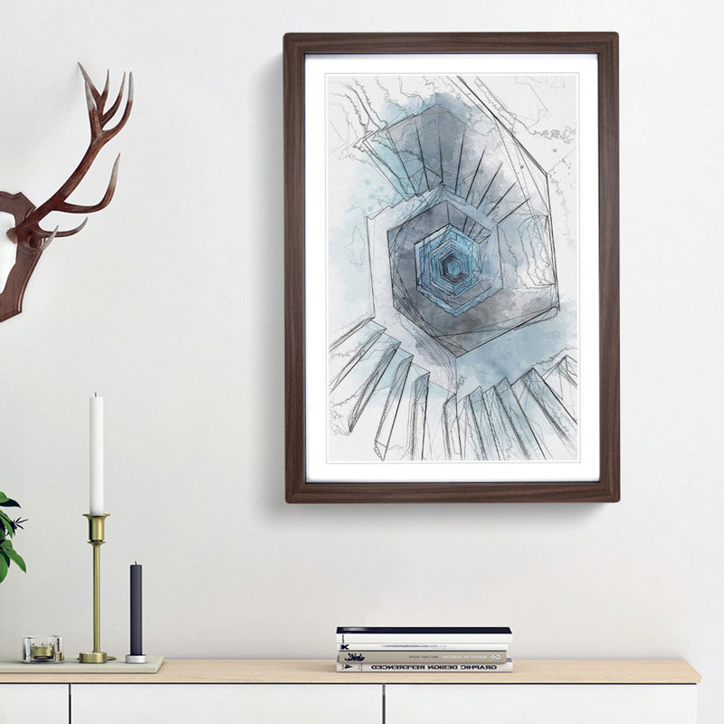 Endless Staircase in Abstract - Picture Frame Graphic Art Print, Walnut Framed, 65cm H x 48cm W x 2cm D