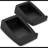 Symple Stuff Desktop Speaker Stands Wedge, Desk Speaker Stands For Medium Speakers, Anti Vibration Silicone Angle Wedge Speaker Riser For Computer, Bookshelf, And Studio Speaker Stand, Black, Medium