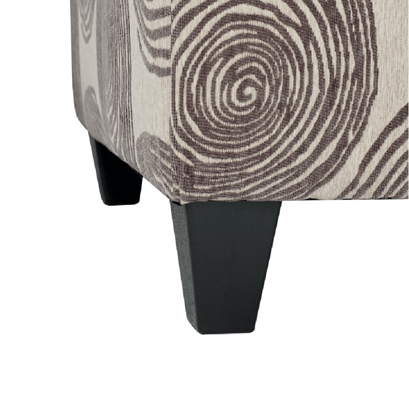 Upholstered Ottoman, Chocolate Polyester