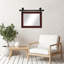 Miroir rustique moderne avec rail de porte de grange en acier-93162602-93162598
