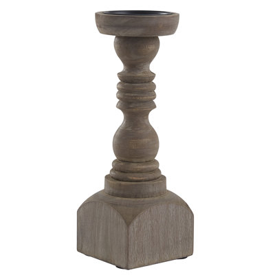 12'' H Wood Tabletop Candlestick