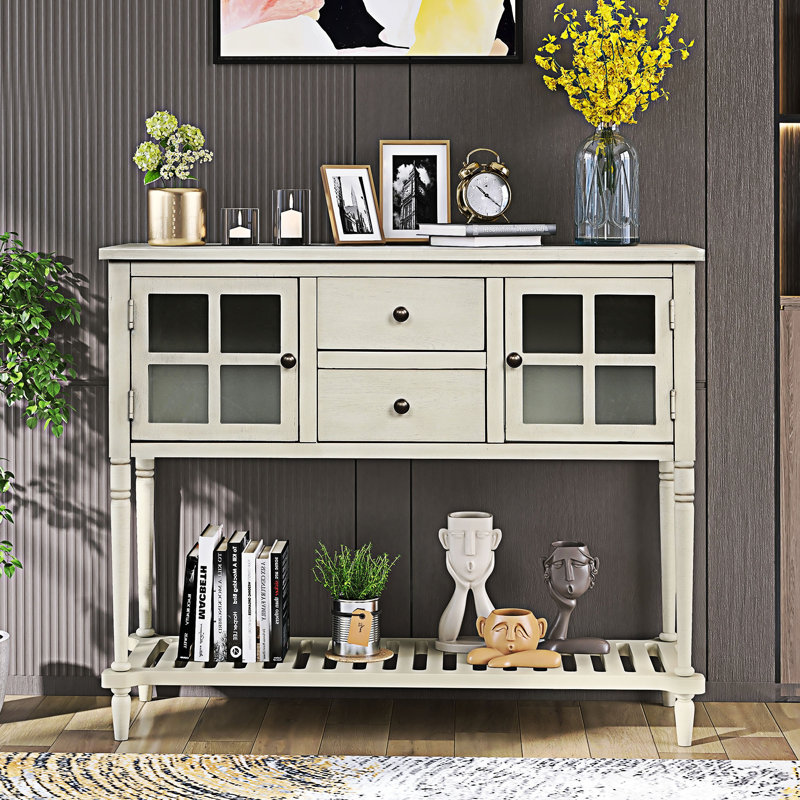 Sideboard Console Table Buffet Storage Cabinet, Antique Gray