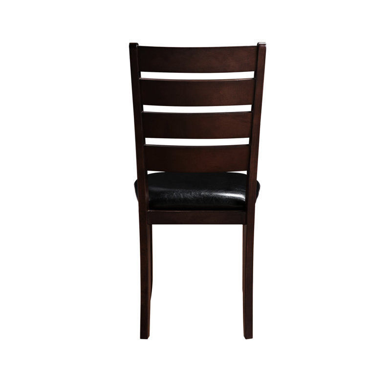 Ensemble de 2 chaises d'appoint en cuir synthétique et finition cerisier Urbana