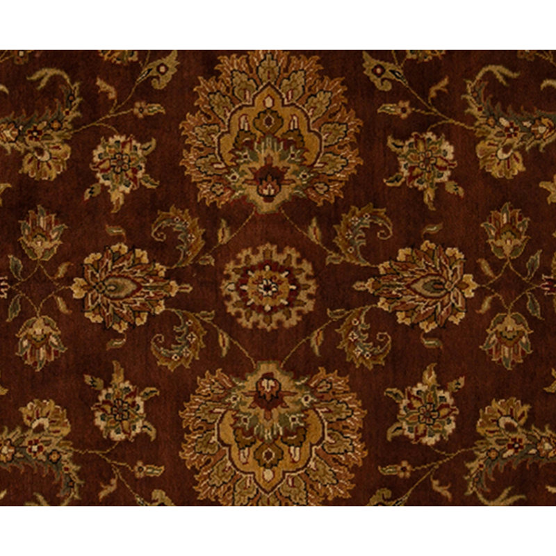 Hand Knotted Wool Area Rug in Plum