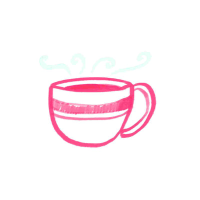 «Coffee Cup Doodle», peinture sur toile tendue