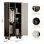 Armoire de rangement en métal 71 po avec portes doubles verrouillables, 2 tablettes réglables, rangement en acier laminé à froid