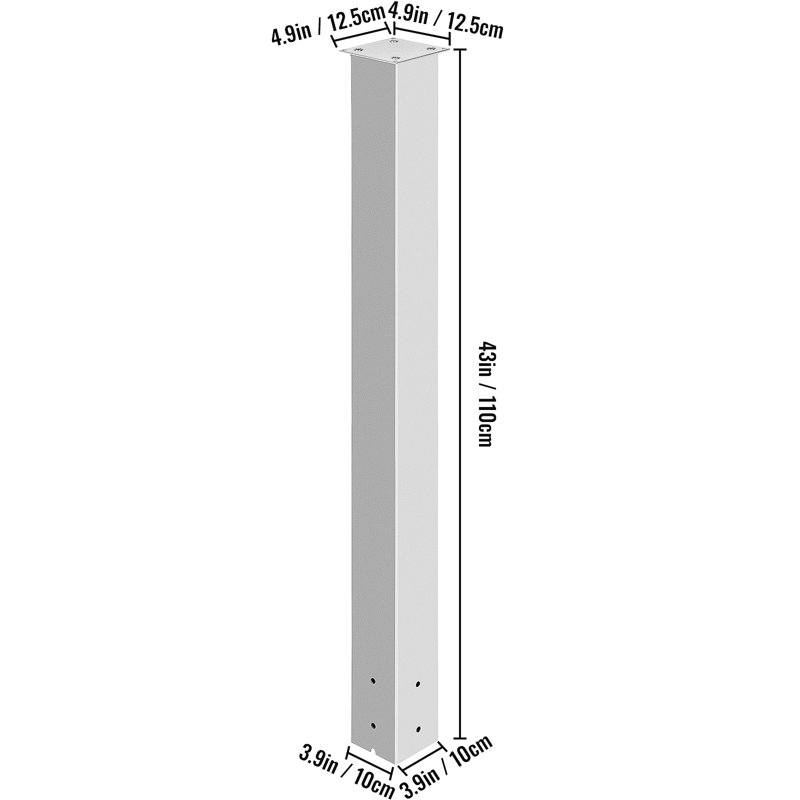 VEVOR Mailbox Post, 43" High Mailbox Stand, Powder-Coated Mail Box Post Kit, Q235 Steel Post Stand For Outdoor, White