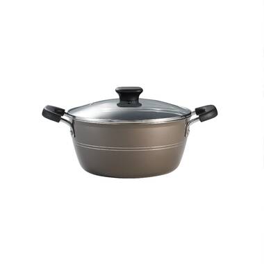 Oster Pallermo 9 Qt Aluminum Dutch Oven with Lid in Charcoal