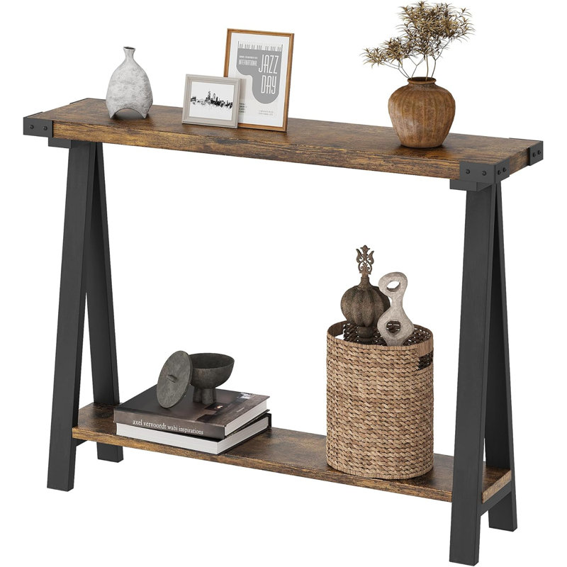 43.3cm Console Table, Rustic Brown/Black