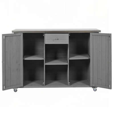 Outdoor Kitchen Island Table with Towel and Spice Racks and a Bottle Opener for Outdoor by Latitude Run