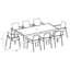 Ensemble de salle à manger rectangulaire pour 8 personnes 82,75 po Eimear-298754514