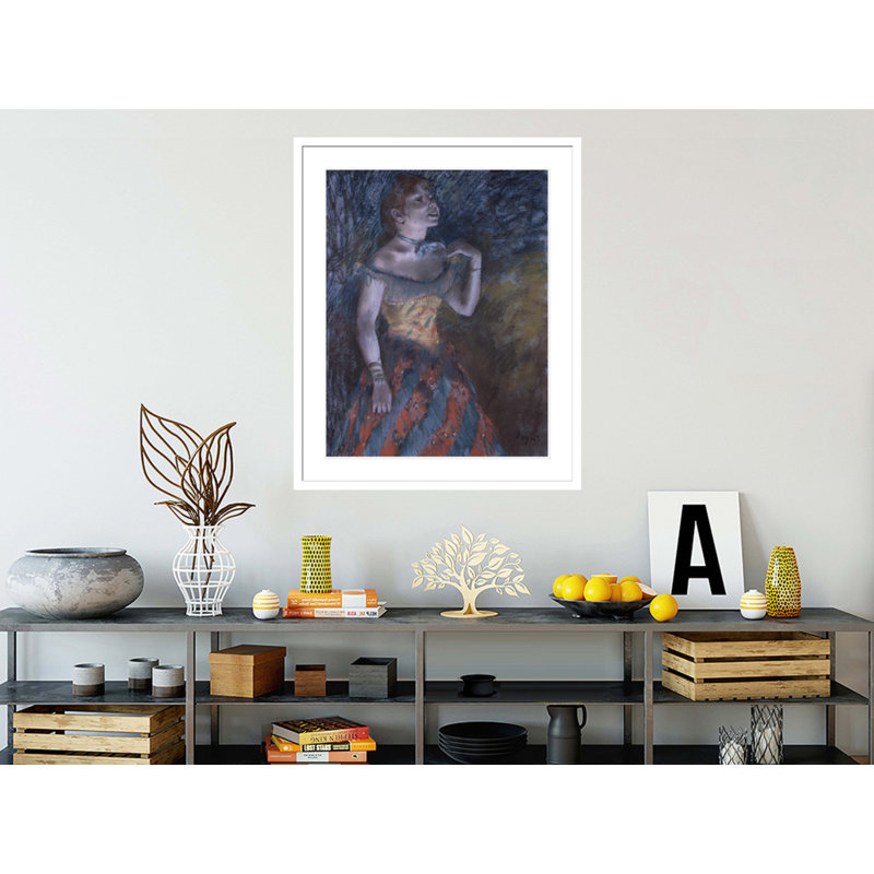 «La chanteuse verte» par Edgar Degas, impression giclée encadrée, H 41,09 po x l 33,5 po