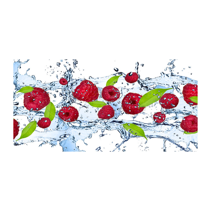 Raspberries And Water - No Frame Print, Canvas, 50cm H x 100cm W x 2cm D