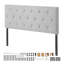 Tête de lit, tête de lit pleine grandeur à hauteur réglable, confortable capitonnée en losange pour lit double, l 56,3 po x H 35,6 à 47,4 po, idéale pour la chambre à coucher, l'hôtel, la famille d'accueil, le dortoir, le gris clair