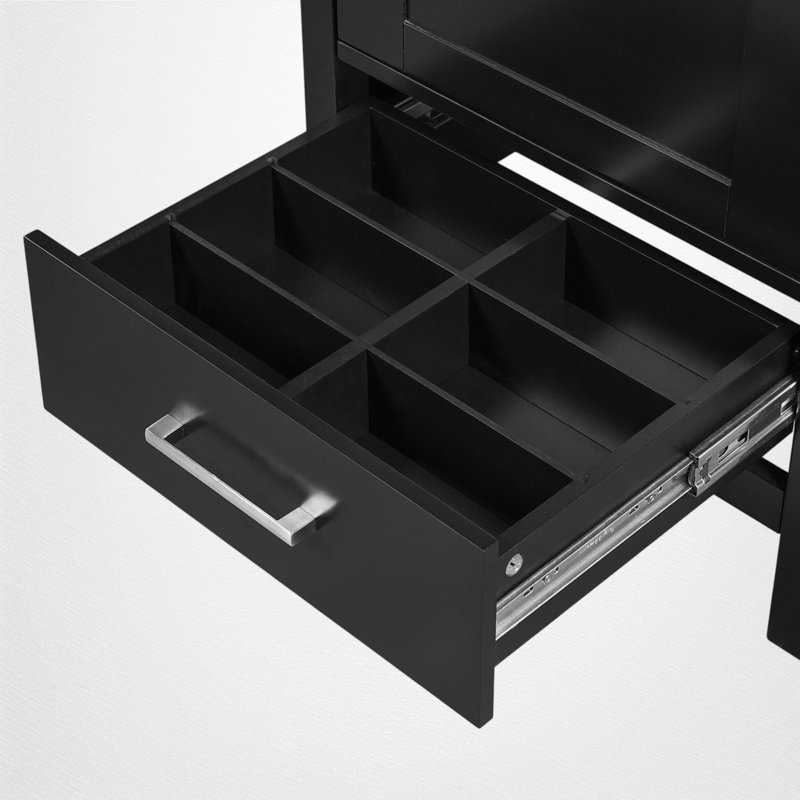 20" Single Bathroom Vanity With Ceramic Top, Black