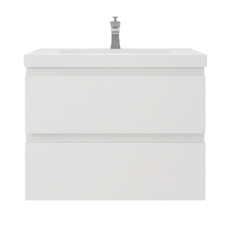 Ensemble de meuble-lavabo simple monté 30 po Cavaliere, Blanc ultrabrillant