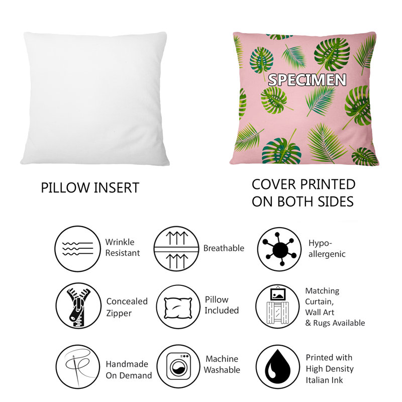 Pink Gold Damask Elegance - Transitional Throw Pillow, 16"H x 16"W