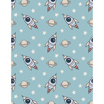 Peggie Childrens Space Rocket Wallpaper