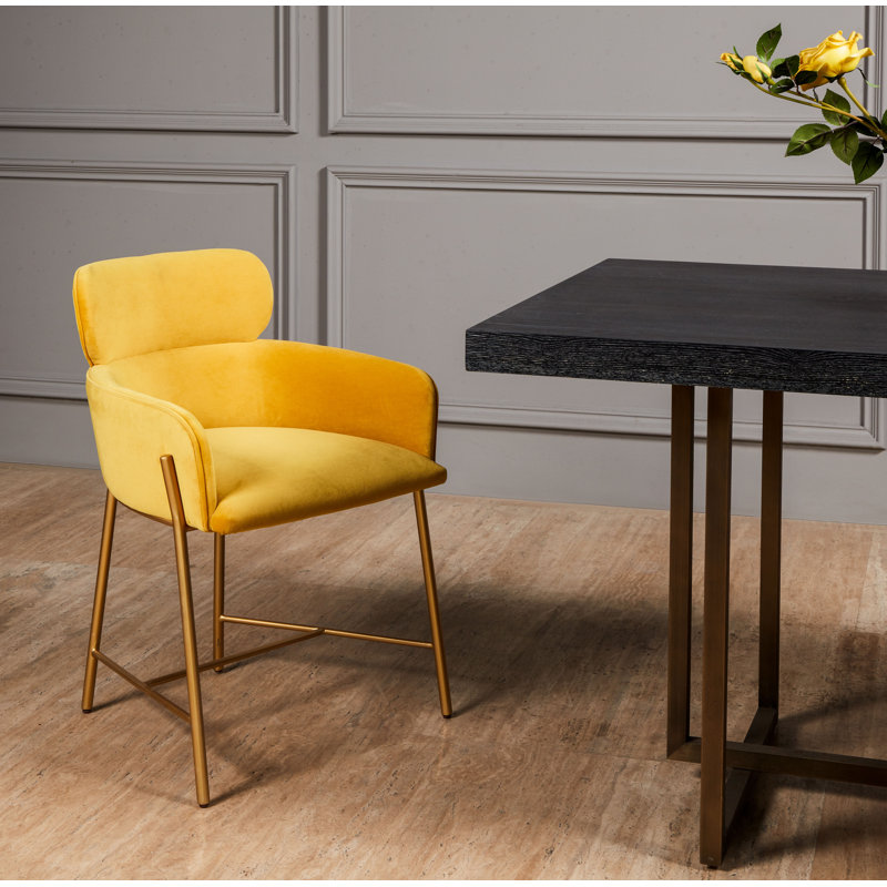 Tighe 19.3'' H Upholstered Armchair, Yellow, Gold