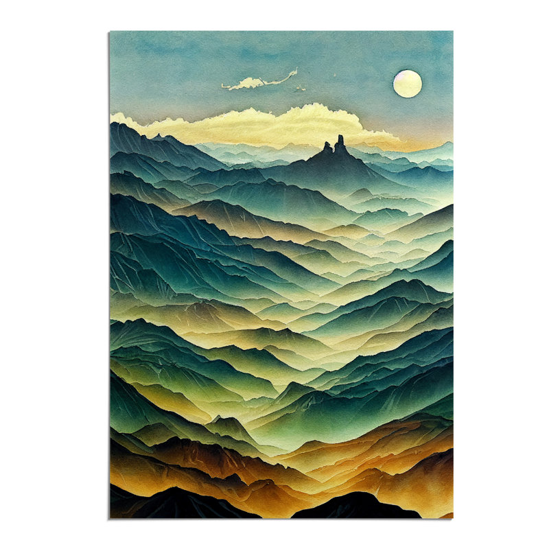 Painting Of A Mountain Landscape No.5 - Print, Paper, 29.7cm H x 21cm W