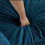 Canapé pour causeuse moderne en tissu de grande taille à 2 places avec 4 coussins, chenille bleue-12729245