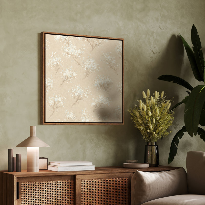 Art mural encadré abstrait rétro antique classique pour chambre à coucher, H 24 po x l 24 po, Naturel