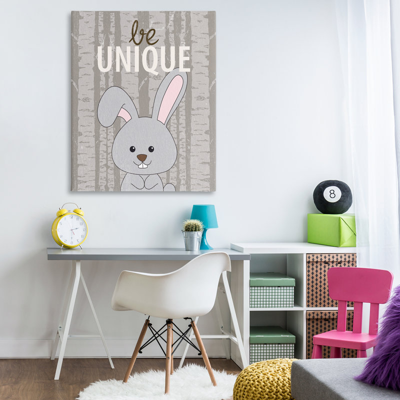 Be Be Woodland Bunny Canvas, conception de Kim Allen, H 48 po x l 36 po