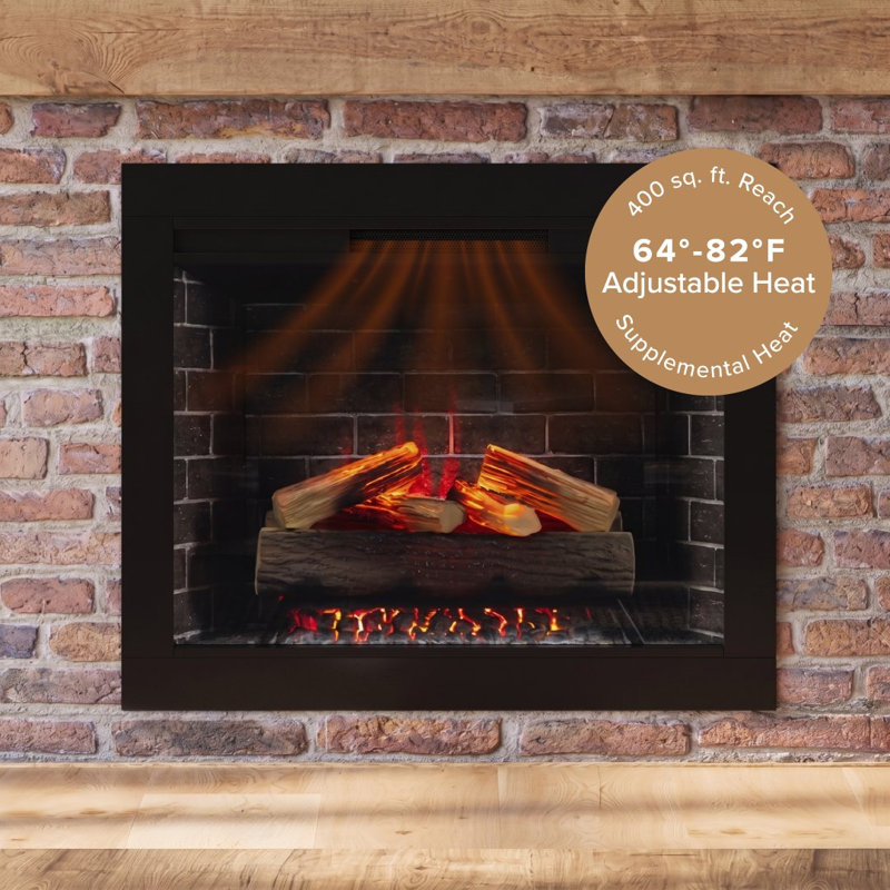 Electric Smart Fireplace with Heat, 23-Inch