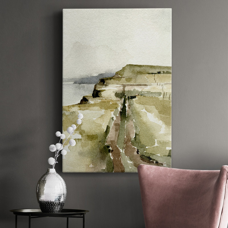 Côte de la mer du Nord II - peinture sur toile tendue, H 60 po x l 40 po x P 1 po