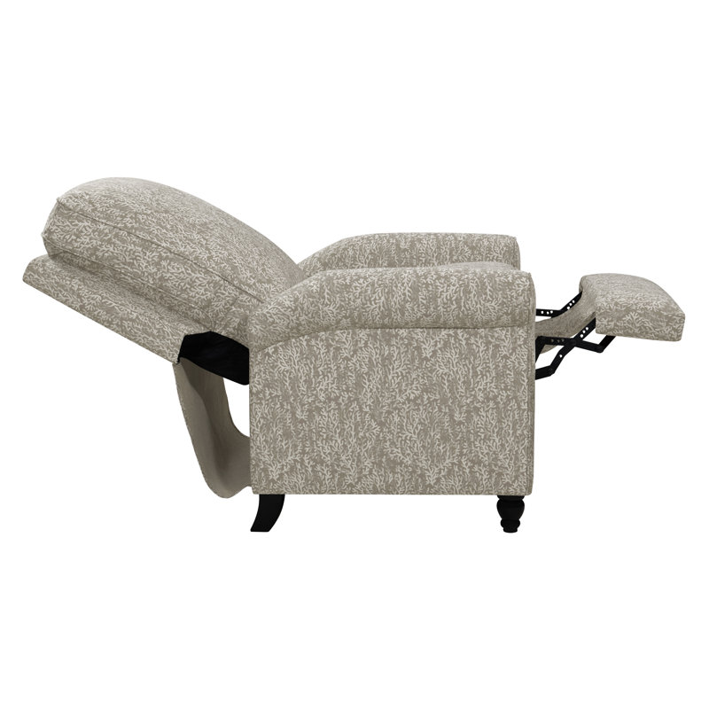 Leni Upholstered Recliner, Taupe Nautical