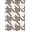 Tapis gris / ivoire en laine / coton tissé à la main à plat à motif de pied-de-poule Rodgers-1422048432