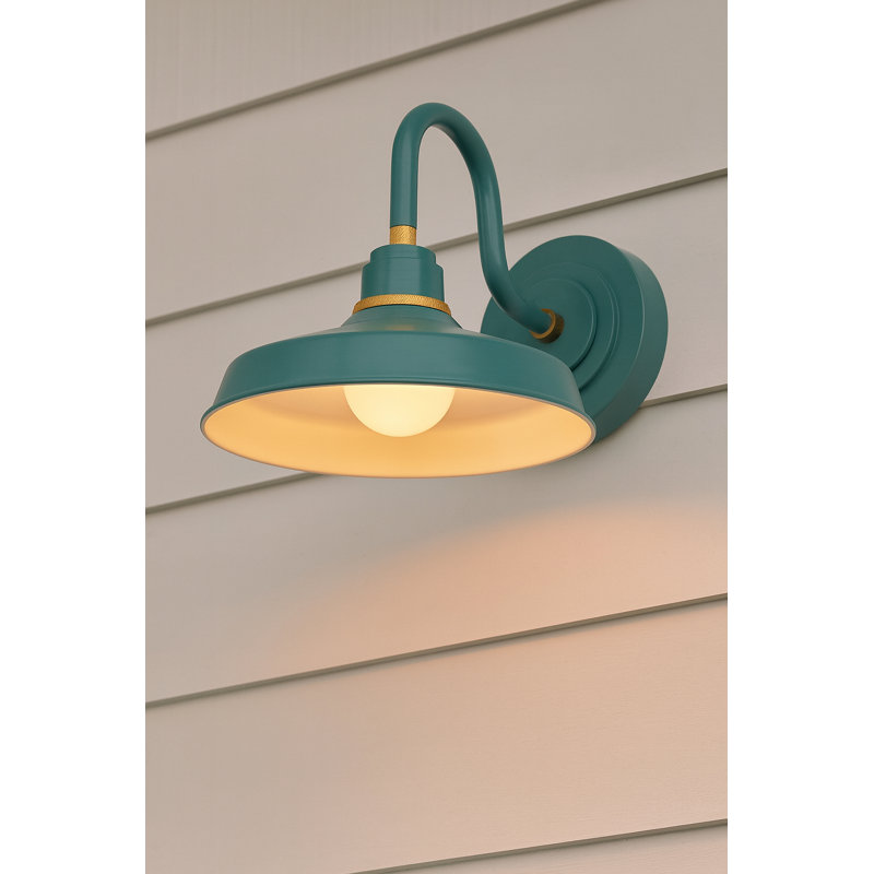 Hinkley Foundry Outdoor Gooseneck Barn Light Wall Lantern, Sage Green
