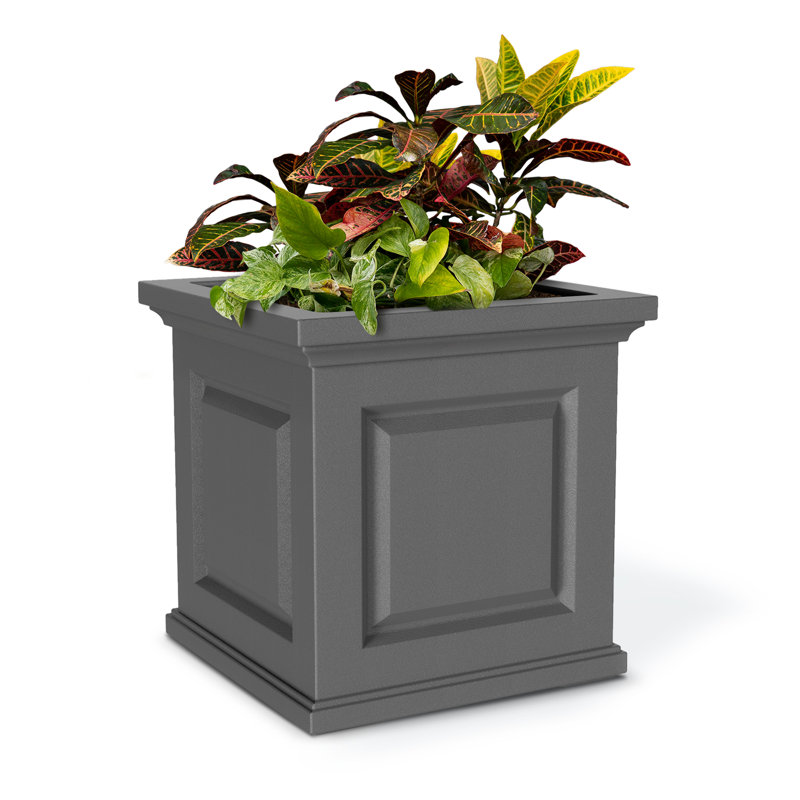 Nantucket Espresso 16" Square Self-Watering Polyethylene Planter