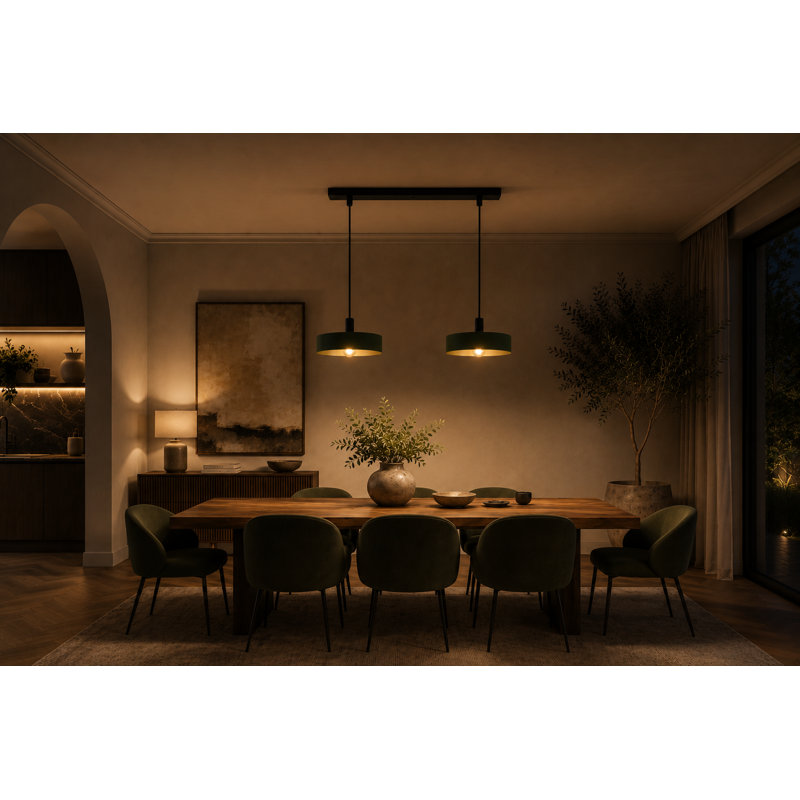 Bhayani 3 - Light Drum Pendant, Beige/Brown, Latte Black, 2 Lights