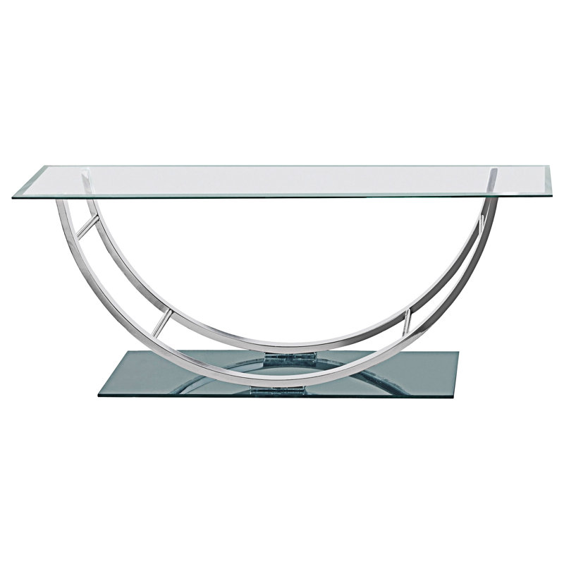 Rectangular U-Shaped Glass Top Coffee Table