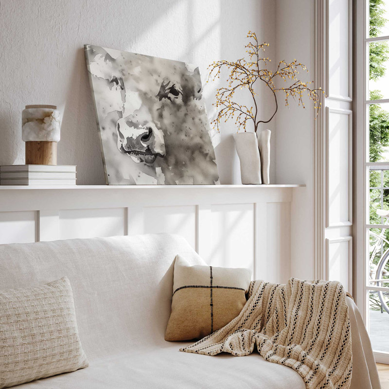 Impression abstraite monochrome sur toile II, Toile tendue, H 24 po x l 24 po x P 1,25 po