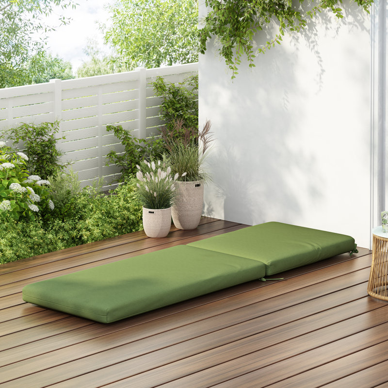 Noah Outdoor Chaise Lounge Cushion, Green, Green