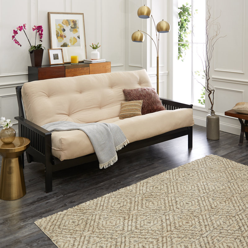 Matelas de futon en coton Boylston, Ivoire, Double