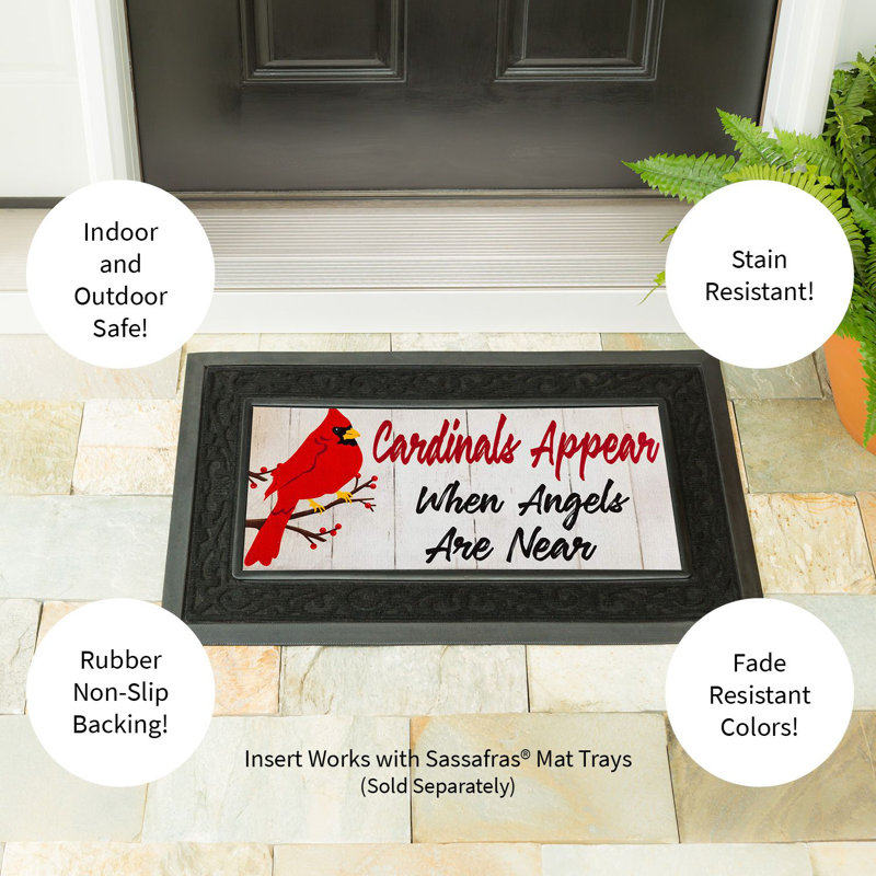 Cardinals Appear When Angels are Near Sassafras Switch 16 in. x 22 in. Non-Slip Outdoor Door Mat